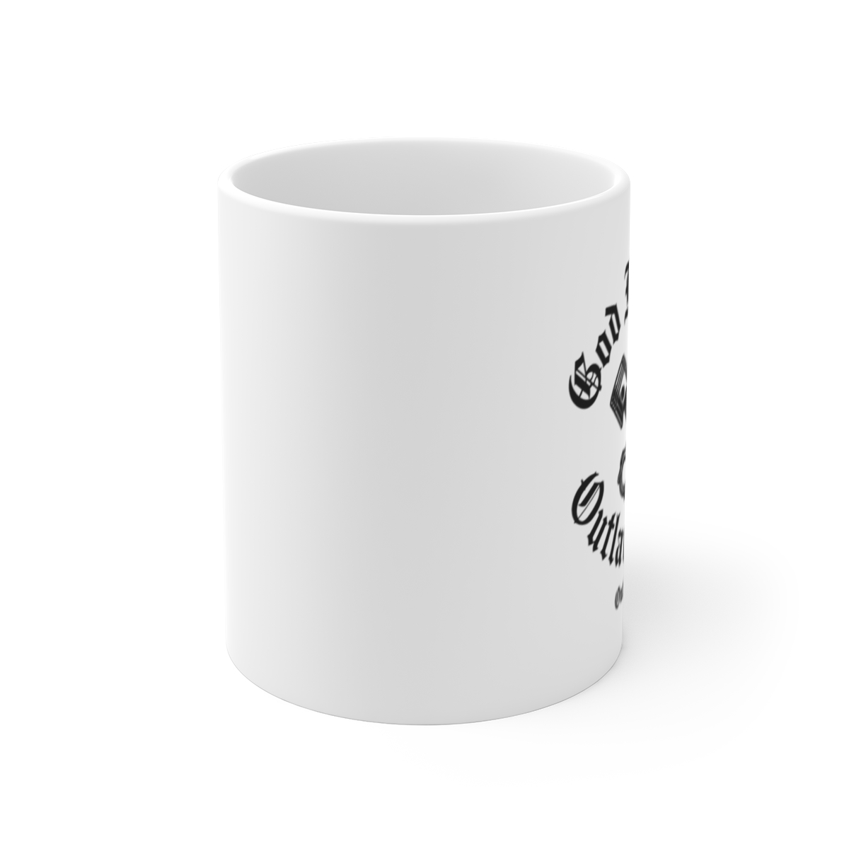 Outlaws MC "God Forgives, Outlaws Don" White Mug - alternate angle 1, merchandise