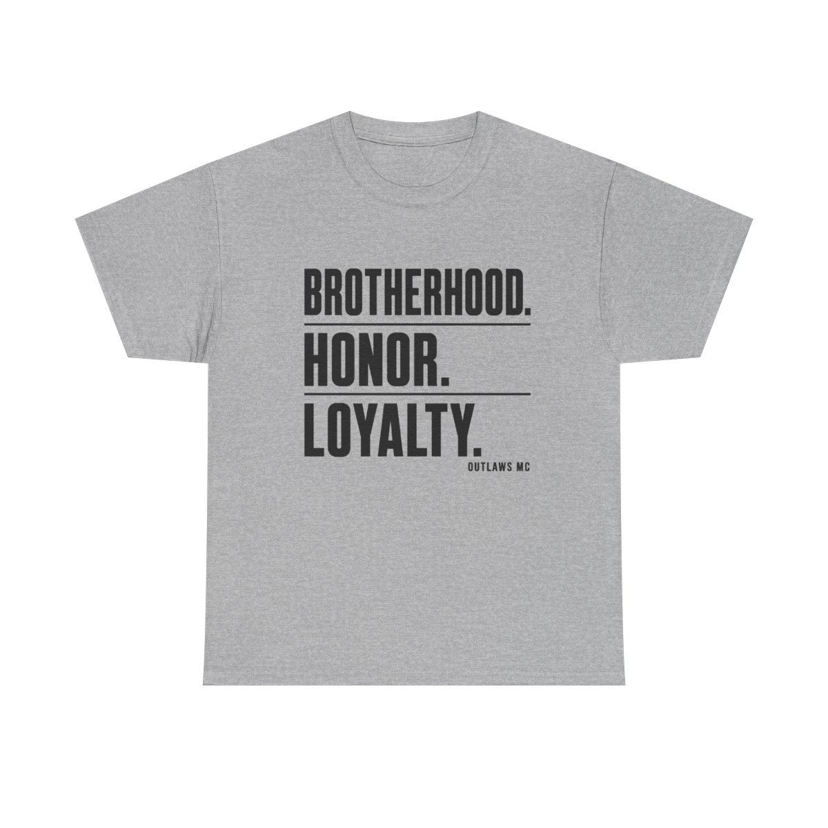 Outlaws MC "Brotherhood. Honor. Loyalty." Unisex Tee - alternate angle 2, merchandise