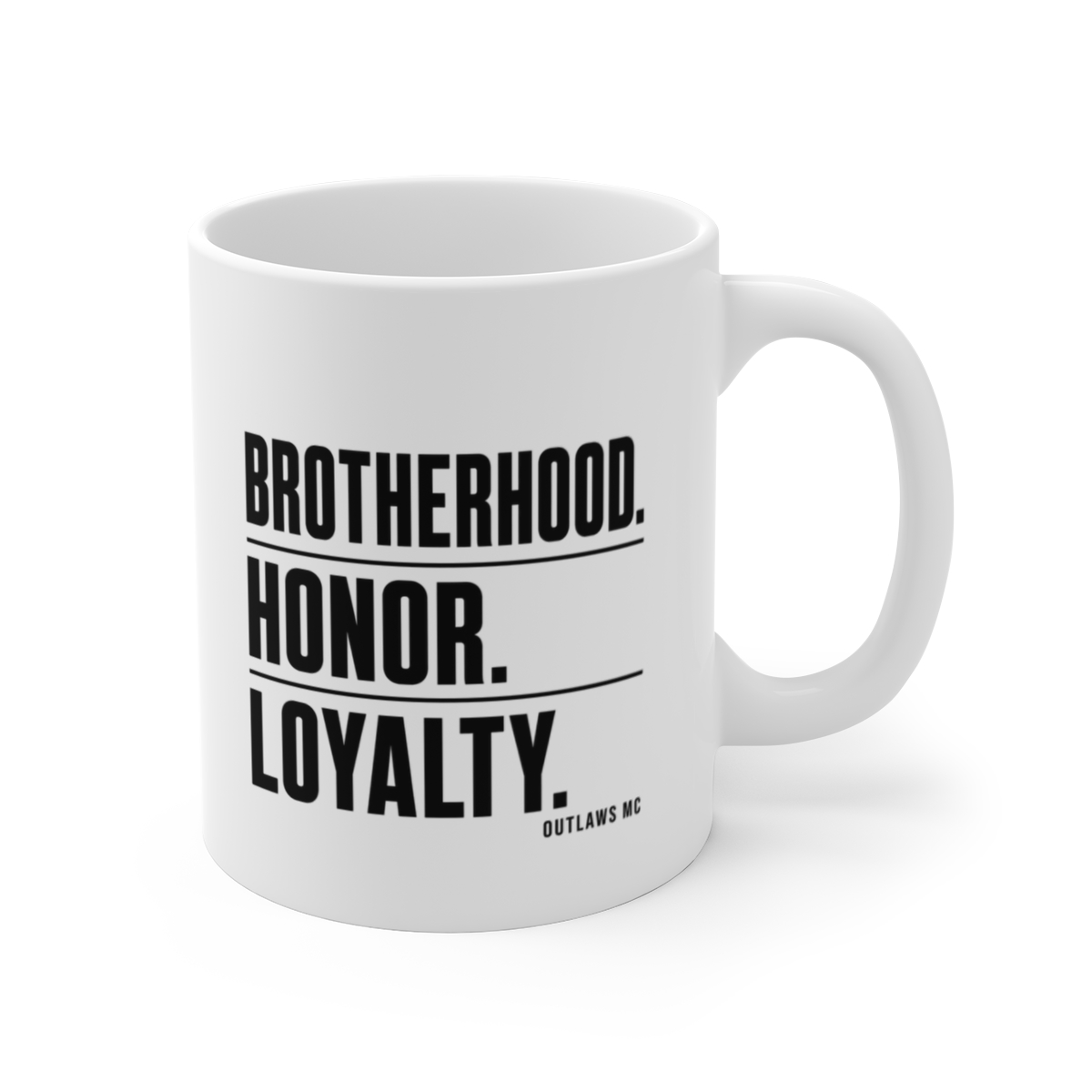 Outlaws MC "Brotherhood. Honor. Loyalty." White Mug