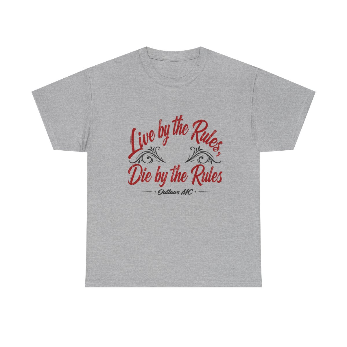 Outlaws MC "Live by the Rules, Die by the Rules" Unisex Tee - alternate angle 3, merchandise