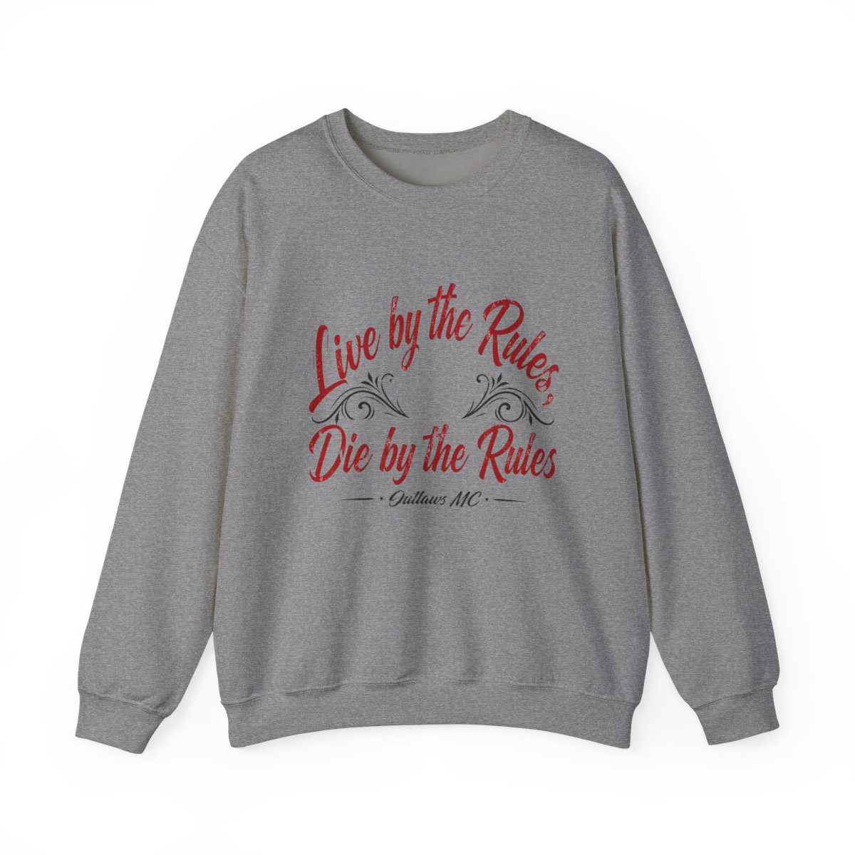 Outlaws MC "Live by the Rules, Die by the Rules" Crewneck - alternate angle 2, merchandise