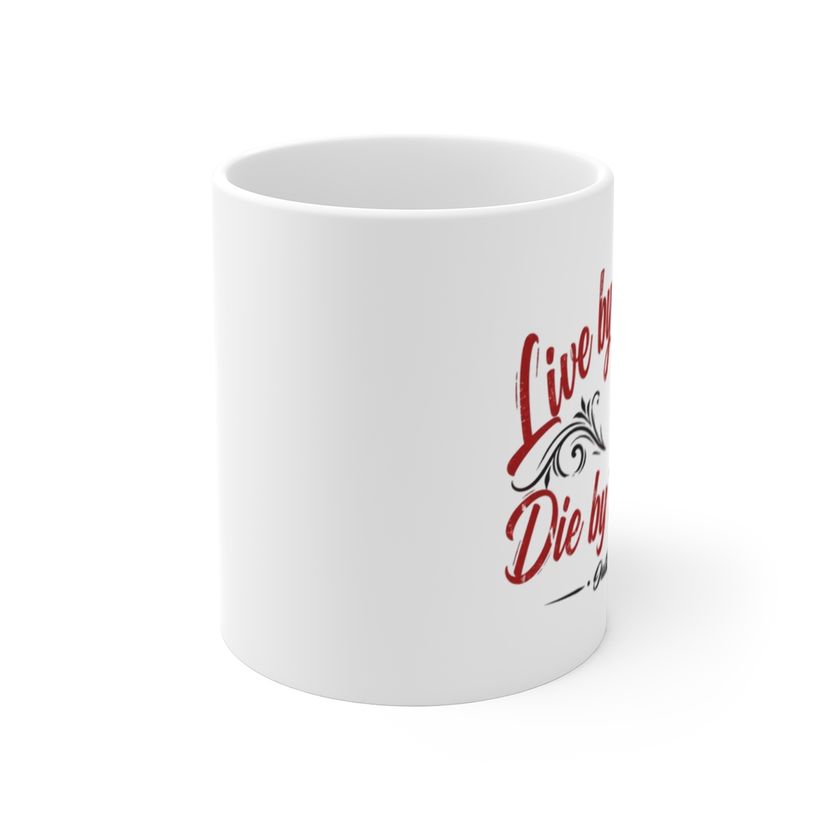 Outlaws MC "Live by the Rules, Die by the Rules" White Mug - alternate angle 1, merchandise