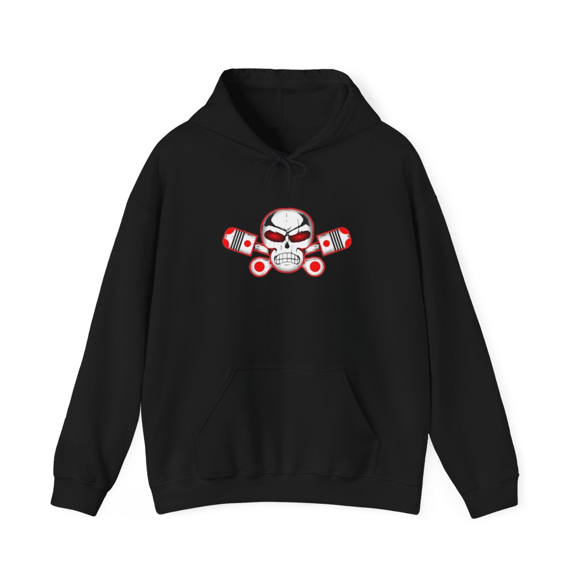 Skull with Pistons Hoodie | Mechanic Motorhead Sweatshirt | Outlaws MC - alternate angle 2, merchandise