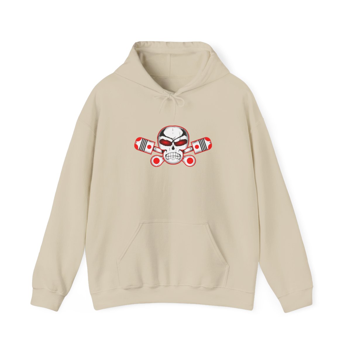Skull with Pistons Hoodie | Mechanic Motorhead Sweatshirt | Outlaws MC - alternate angle 3, merchandise