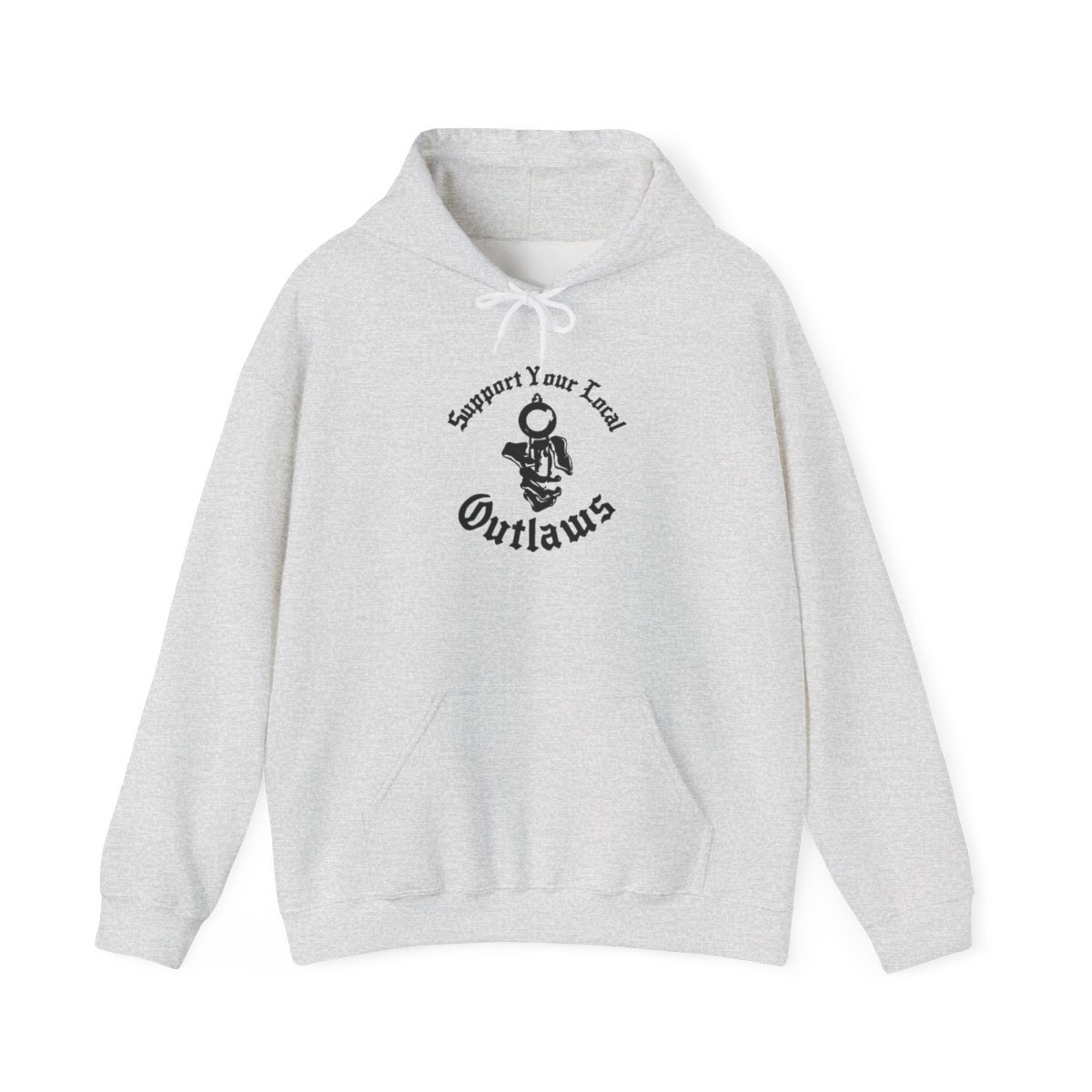 Support Your Local Outlaws Hoodie | Vintage Cowboy Skull Western Logo | Outlaws MC - alternate angle 2, merchandise