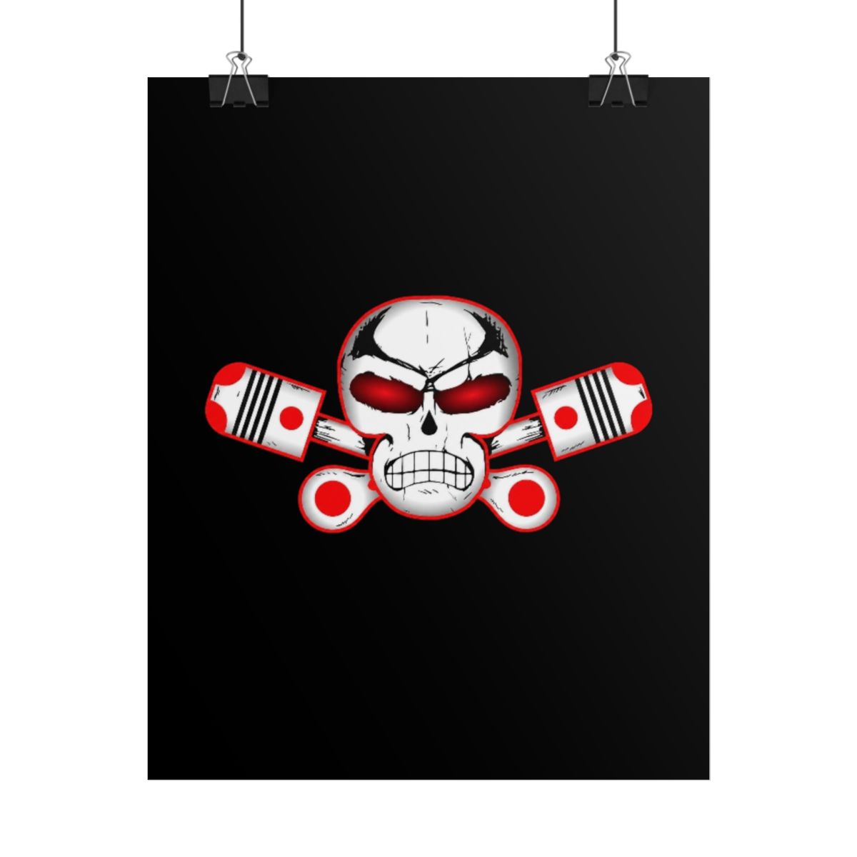 Skull and Pistons Poster | Rolled Poster | Outlaws MC