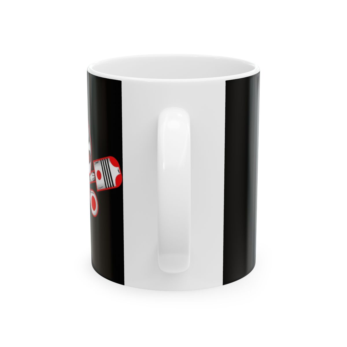 Red Retro Race Car Mug | Ceramic Coffee Cup | Outlaws MC - alternate angle 2, merchandise