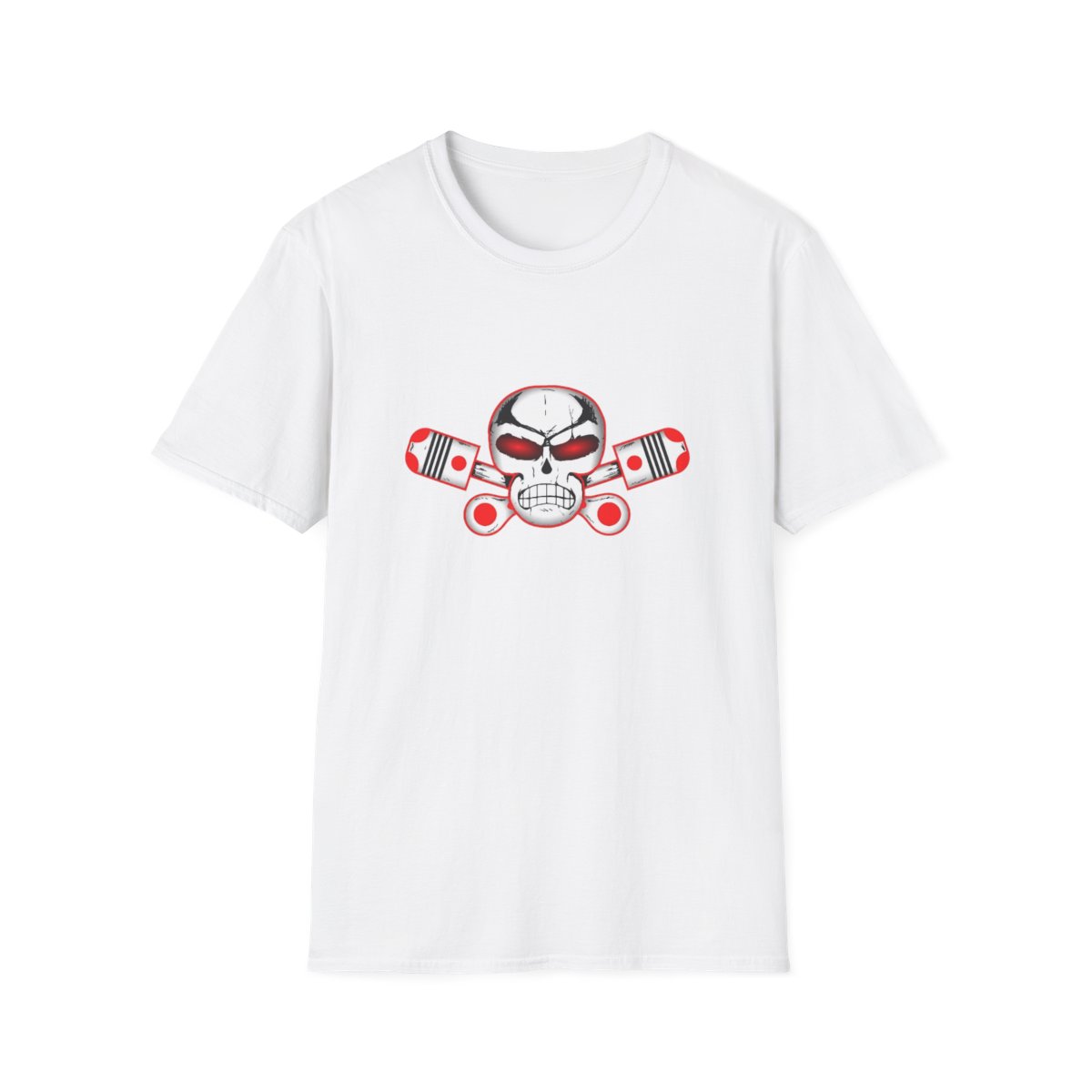 Skull with Pistons T-Shirt | Mechanic Motorcycle Engine Tee | Outlaws MC